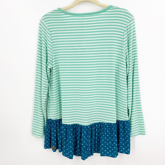 Matilda Jane Talk Tomorrow Striped Polka Dot Top Sz S - Picture 2 of 14